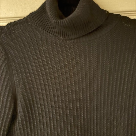 Who What Wear Black Ribbed Mock Neck Sweater Dress Medium - Picture 3 of 8